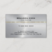 メタリックステンレス鋼金ゴールド銀アクセント 名刺 (裏面)