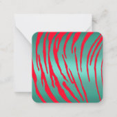 メタリックストライプタイガー緑の赤 ノートカード (正面)
