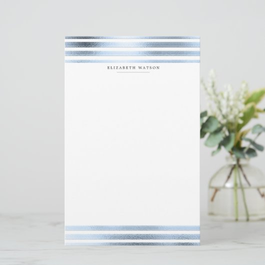 メタリックストライプモノグラモダンム文房具 便箋 (スタンド正面)