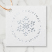 メタリックスノーフレークカスタマーフォトクリスマス フェイバータグ (正面)