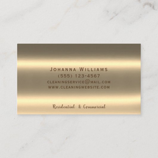 メタリックスプレーボトル高級クリーニングサービス 名刺 (裏面)