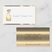 メタリックスプレーボトル高級クリーニングサービス 名刺 (正面/裏面)
