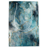 メタリックスワーズ抱き枕ブルー&金ゴールド ミディアムペーパーバッグ (正面)