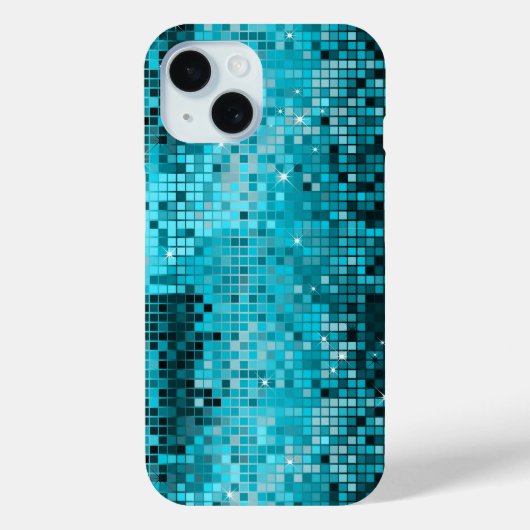 メタリックターコイスシークンズルックディスコ鏡 きらきら光る Case-Mate iPhoneケース (裏面)