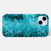メタリックターコイスシークンズルックディスコ鏡 きらきら光る Case-Mate iPhoneケース (裏面 (横))