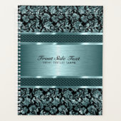 メタリックダマスクとブラッシュアルミニウムブルートーン プランナー手帳 (正面)