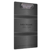 メタリックダークグレー幾何デザイン クリップボード (右)