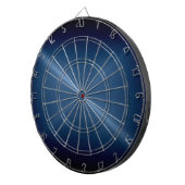 メタリックダークブルーのステンレススチールメタルルック ダーツボード (正面右)