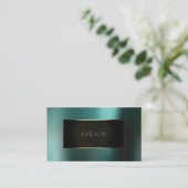 メタリックティール(緑がかった色)水中競技ブラックチャミングフレームVip 名刺 (スタンド正面)