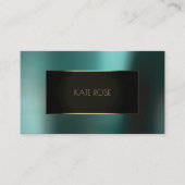 メタリックティール(緑がかった色)水中競技ブラックチャミングフレームVip 名刺 (正面)