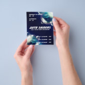 メタリックテクスチャの気泡 チラシ (手)