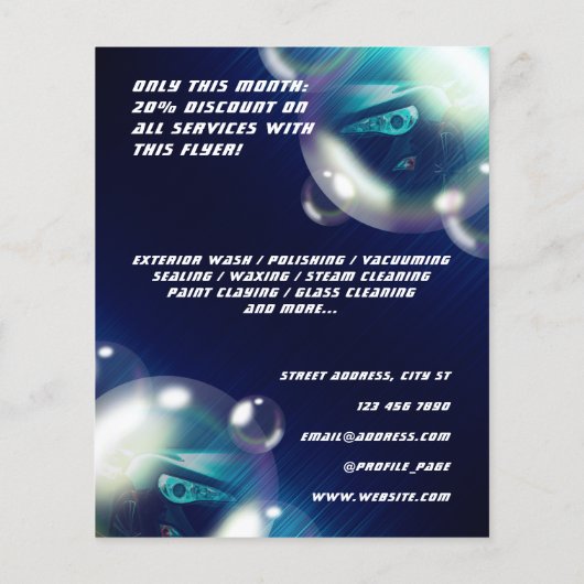 メタリックテクスチャの気泡 チラシ (裏面)