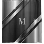 メタリックテクスチャモノグラム シャワーカーテン (正面)