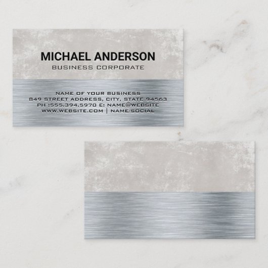 メタリックテクスチャ |グランギーの背景 名刺 (正面/裏面)
