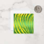 メタリックトラストライプガの緑の黄色 ノートカード (正面/裏面インサイチュ)