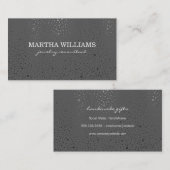 メタリックドットパターングレー 名刺 (正面/裏面)