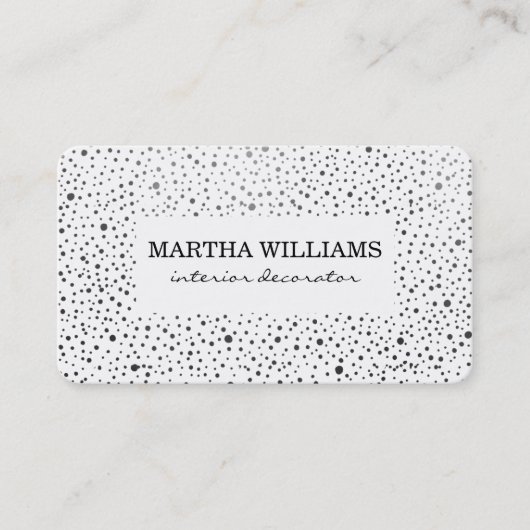 メタリックドットパターン白黒 名刺 (正面)