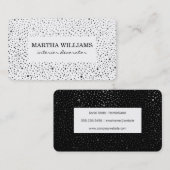 メタリックドットパターン白黒 名刺 (正面/裏面)