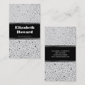メタリックドットパターン白 名刺 (正面/裏面)