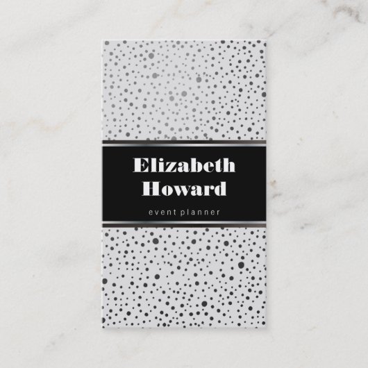 メタリックドットパターン白 名刺 (正面)