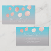 メタリックドットピンクローズホワイトグレーブルーセラピスト 名刺 (正面/裏面)