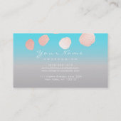 メタリックドットピンクローズホワイトグレーブルーセラピスト 名刺 (裏面)