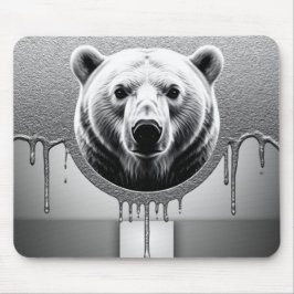 メタリックドリップエフェクトのホッキョクグマの肖像 🐻❄ マウスパッド