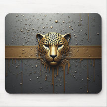 メタリックドリップスタイルの金色のヒョウの頭 🐆