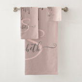 メタリックドリップリップグリッターグラデーションバラ金ゴールド バスタオルセット (インサイチュ)