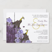 メタリックナスのマスタードヴィンテージ孔雀バードケージ 招待状 (正面)