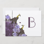 メタリックナスのマスタードヴィンテージ孔雀バードケージ 招待状 (裏面)