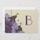 メタリックナスのマスタードヴィンテージ孔雀バードケージ 招待状 (裏面)