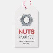 メタリックナットでNuts About Youバレンタインデー ギフトタグ (正面)