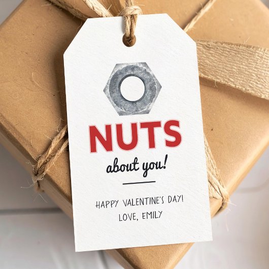 メタリックナットでNuts About Youバレンタインデー ギフトタグ