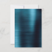 メタリックネイビーブルー日付の結婚カードを保存 セーブザデート (裏面)