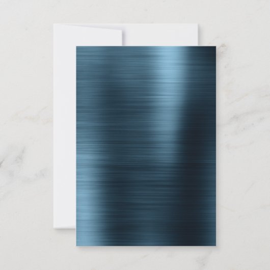 メタリックネイビーブルー日付の結婚カードを保存 セーブザデート (裏面)