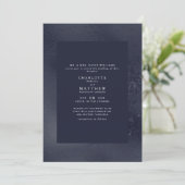 メタリックネイビー結婚式招待状 招待状 (スタンド正面)