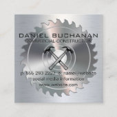 メタリックハンマーのアイコン | 丸鋸名刺 スクエア名刺 (正面)