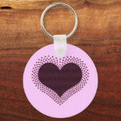 メタリックハートキーチェーン、紫 キーホルダー (正面)
