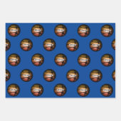 メタリックバスケットボールキッズネーム誕生日ラップ ラッピングペーパーシート (正面)