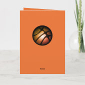 メタリックバスケットボールハッピーバースデー写真 カード (裏面)