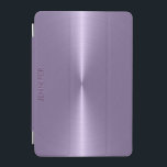 メタリックバックグラウンドのモノグラーム梅パープル iPad MINIカバー<br><div class="desc">梅エレガント紫メタリックバックグラウンド、ステンレス鋼ルック（ステンレス鋼色の梅パープルの画像）</div>