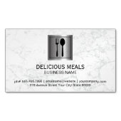 メタリックバナー | 大エレガント理石 マグネット名刺 (正面)