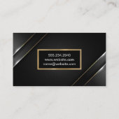 メタリックバナー | 黒の背景 名刺 (裏面)