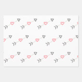 メタリックバラスパークルグリッターハッピーバレンタインデー ラッピングペーパーシート (正面2)