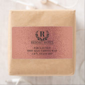 メタリックバラ金ゴールドピンク追加ロゴと背景 ラベル (インサイチュ)