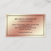 メタリックバラ金箔ハイヒールスティレットトス 名刺 (裏面)