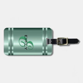 メタリックパステルグリーンデザインステンレススチールルルック ラゲッジタグ