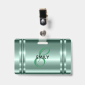 メタリックパステルグリーンデザイン バッジ (クリップ付き表面)