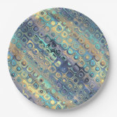 メタリックパステルライトブルーパターン ペーパープレート (正面)
